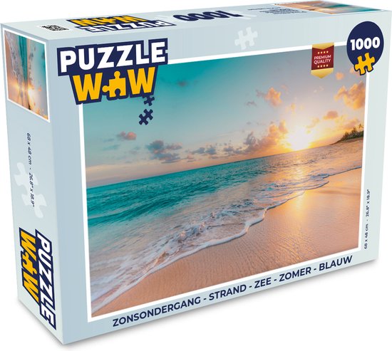 Puzzle Coucher de Soleil - Plage - Mer - Eté - Blauw - Puzzle - Puzzle 500 pièces
