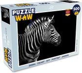 Puzzle Zebra - Zwart - Wit - Portrait - Animaux - Puzzle - Puzzle 500 pièces