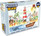 Puzzel Strand - Dieren - Kinderen - Vuurtoren - Jongens - Legpuzzel - Puzzel 500 stukjes