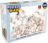 Puzzel Dino - Kinderen - Jungle - Planten - Kids - Legpuzzel - Puzzel 500 stukjes