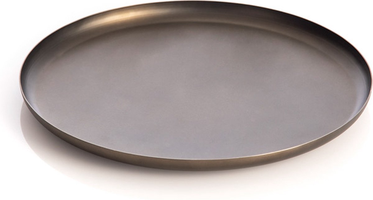 XLBoom Bao Tray Small Ø 25 cm Soft Black - Design serveerschaal van roestvrij staal - Verkrijgbaar in Soft Black | Matt Black | Soft Copper | Red | Green - Luxe dienblad voor tafel & interieur