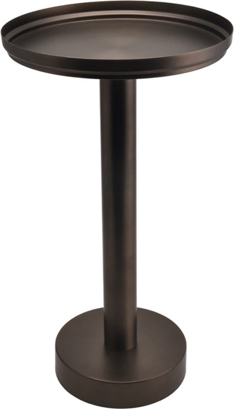 XLBoom Rondo Tray Table Large - Acier Inoxydable - Rond - Zwart - 45 × 45 × 80 cm