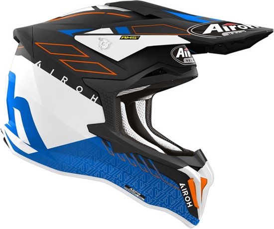 Casque de motocross Airoh Strycker Skin Blauw Matt - Taille XL - Casque