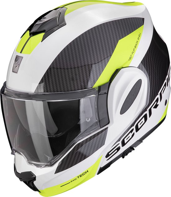 Foto: Scorpion exo tech evo team white neon yellow xl maat xl helm