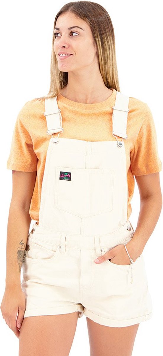 Superdry Vintage Canvas Mouwloze Overall M Vrouw Oatmeal