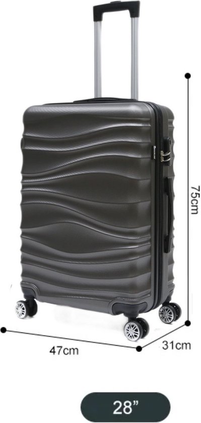 Koffer Traveleo Babij ABS04 Grijs maat XL