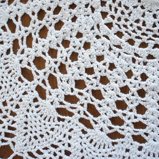 Syfunlv 2pcs Set De Table Ronde Dentelle Coton Vintage - Nappe Ronde Avec Glands Blanc 45-50cm