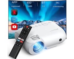 Mini beamer - Mini projector - Mini beamer smartphone - Mini beamer met wifi en bluetooth - Wit