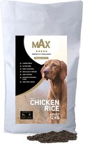 Max Adult Kip & Rijst - Hondenvoer - Droogvoer - Geperste Hondenbrokken - Glutenvrij - Met Dog Mobility & Dog Parex - 12 kg