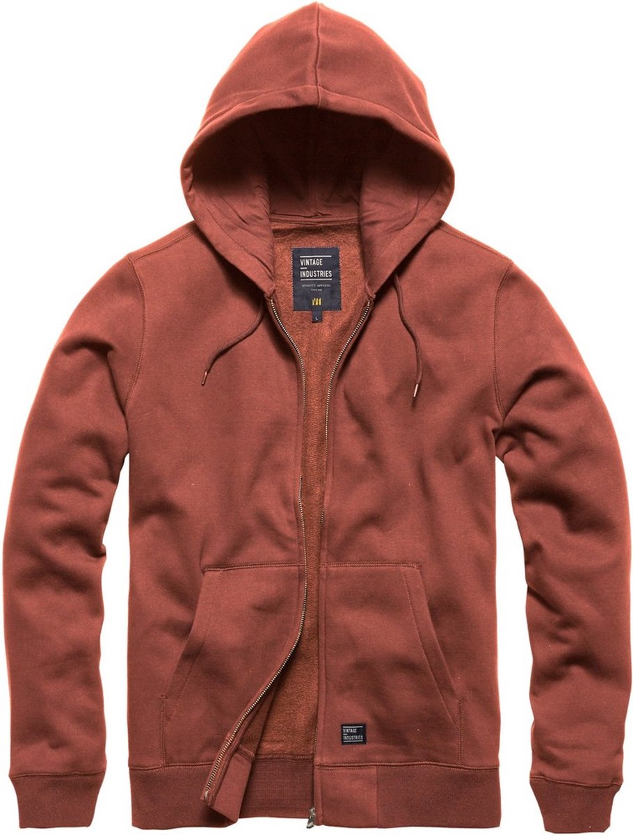 Vintage Industries Sweatjacke Redstone Hooded Sweatshirt Faded Rood