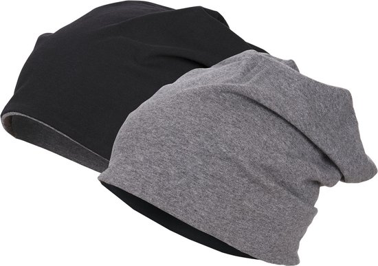 Beanie muts reversible MasterDis black heather charcoal