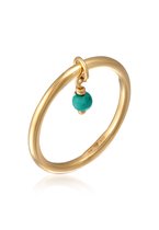 Elli Ring pour femme Pendentif pile avec perle et howlite turquoise en Argent sterling 925 plaqué or