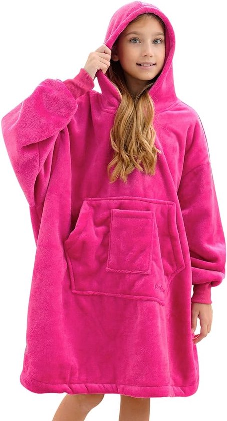 SHOP YOLO - Fleece Deken met Mouwen - Hoodie Deken-knuffelige hoodie-warm-Roze