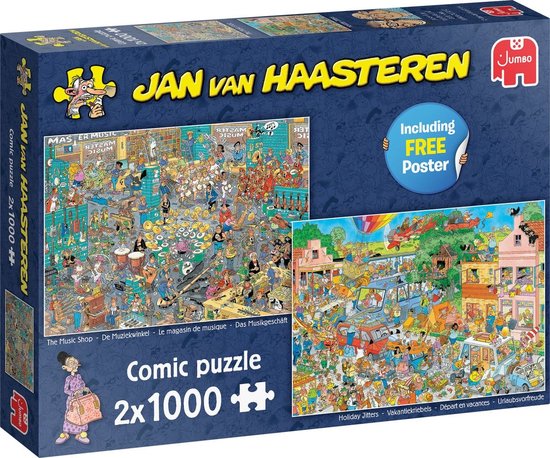 Jan van Haasteren De Muziekwinkel & Vakantiekriebels - 2 x 1000 stukjes - Puzzel - Jan van Haasteren