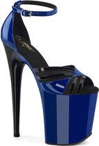 Pleaser - FLAMINGO-884 Sandaal met enkelband, Paaldans schoenen - US 6 - 36 Shoes - Donkerblauw/Zwart