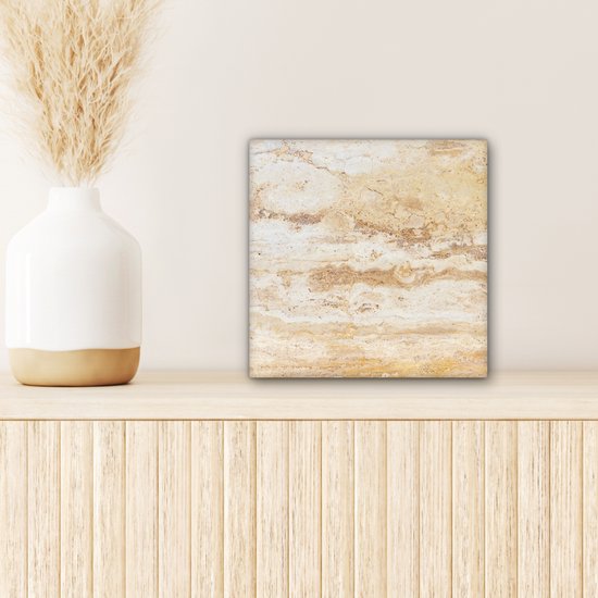 Toile Peinture Marbre - Sable - Texture - 20x20 cm - Décoration murale