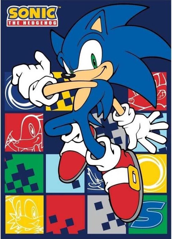 Sonic the Hedgehog - Couverture polaire - Plaid - 100x140 Cm.