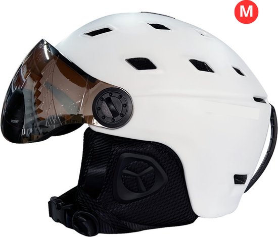 Skihelm - Met Vizier - Ski Gadgets - Dames - Heren - Wintersport - Ski - Snowboarden - Wit - Maat M