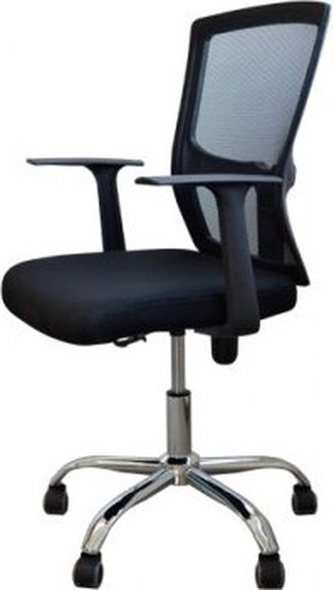 BRASQ OC200 Ergonomische Bureaustoel Zwart Ademend Mesh, In hoogte verstelbaar, 49 x 47 x 94 cm
