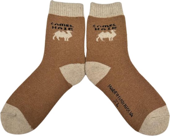 Warme Sokken met Kameelhaar - Heerlijke Winter Thermo sokken van Badstof & Kameelwol - maat 36-40