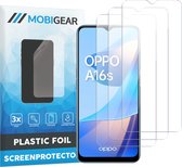 Mobigear Screenprotector geschikt voor OPPO A16s | Mobigear Screenprotector Folie - Case Friendly (3-Pack)