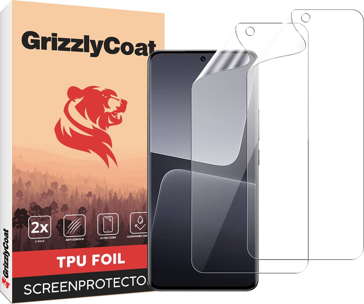 GrizzlyCoat - Screenprotector geschikt voor Xiaomi 13 Pro Hydrogel TPU | GrizzlyCoat Screenprotector - Case Friendly + Installatie Frame (2-Pack)