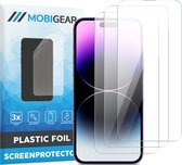 Mobigear Screenprotector geschikt voor Apple iPhone 14 Pro | Mobigear Screenprotector Folie - Case Friendly (3-Pack)