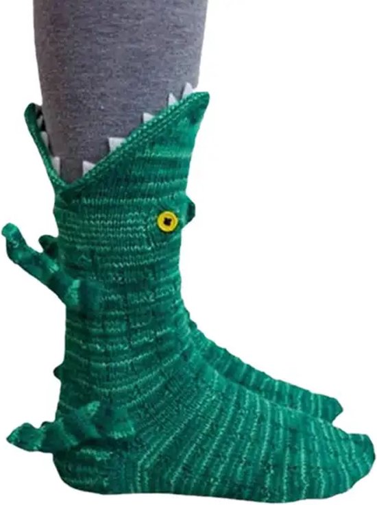 Lot de chaussettes rigolotes - Crocodile - Animaux - Mordant - Bonne qualité - Taille unique - Chaud - Bas