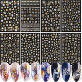 GUAPÀ® Nail Art Nagelstickers | Nagel Stickers Kerst | Nail Art 3D Stickers | Gellak | Acryl Nagels | Nagelstickers Kinderen | Nail Art Stempel | 8 vellen kerst nagelstickers