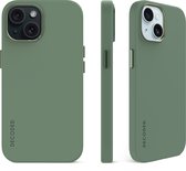 DECODED Siliconen Back Cover - iPhone 15 Plus - Anti-Bacterieel Hoesje - Geschikt voor MagSafe - Sage Leaf Green