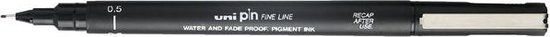 Fineliner uni-ball pin 0.5mm zwart | Omdoos a 12 stuk | 12 stuks