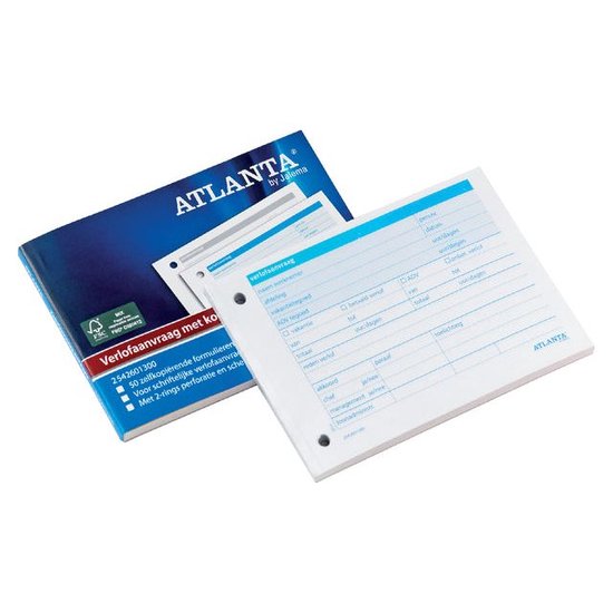 Demande de congé Atlanta A6 autocopiant 50 feuilles - 5 pièces