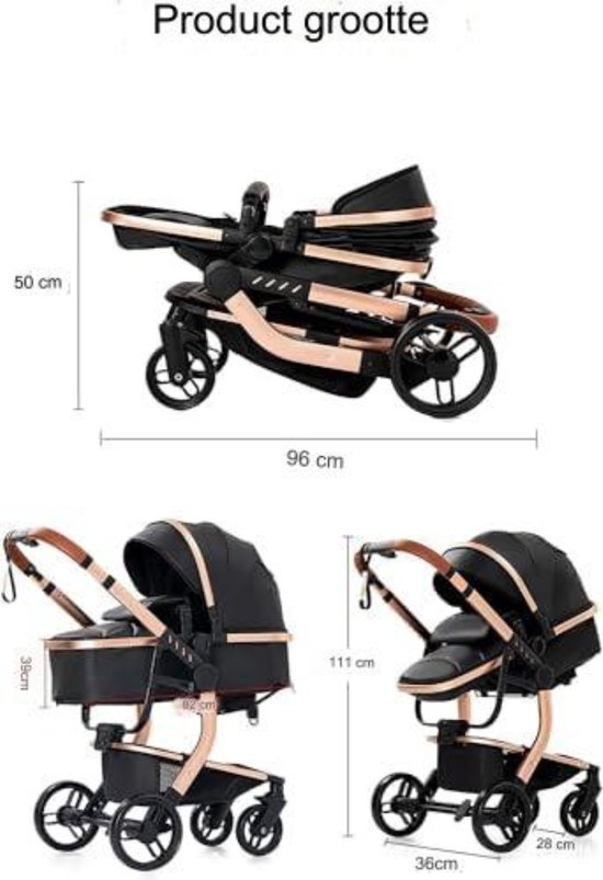 Beberoad Love RX 3-in-1-Babywagen – Mit Moseskorb, Verstellbarem Sitz, Zusammenklappbar | Inkl. Organizer, Regen- & Sonnenschutz