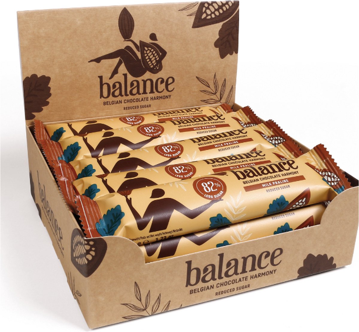 Goedkoopste Balance | Chocolade Reep | Melk Praline | 20 Stuks | 20 x 35 gram