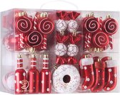 80-pack geassorteerde onbreekbare kerstbalversieringen set decoratieve kerstballen Hangers met herbruikbaar handgeschenkpakket voor kerstboom