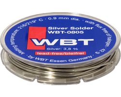 WBT 0805 | Zilver soldeer voor high end audiokabels | Loodvrij | Spoel 42 gram | 0,9 mm | 3.8% zilver