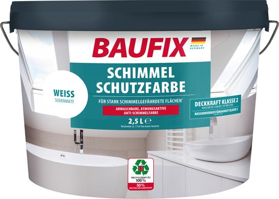 BAUFIX Schimmelwerende verf wit 2,5 Liter - Baufix-Fixza