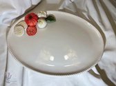 BellaCeramics 100 | schaal mozzarella | Italië ovale schaal | tomaat Italiaans keramiek servies | 37 x 27 cm h 1.5 cm