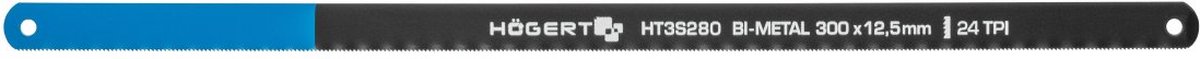 Zaagbladen voor ijzerzaag, Metaalzaagblad, IJzerzaagbladen - 24 TPI, 12,5 mm, HSS, Bi-metaal 300 mm, 2 st.