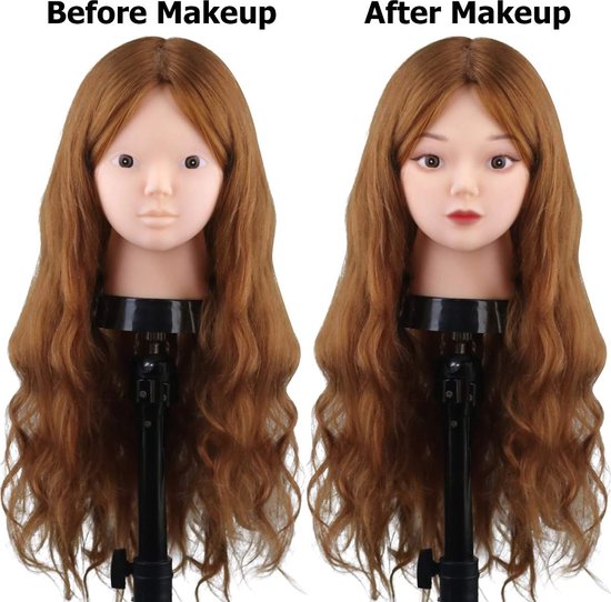 Tête de mannequin, maquillage formation de coiffeur tête de cosméto