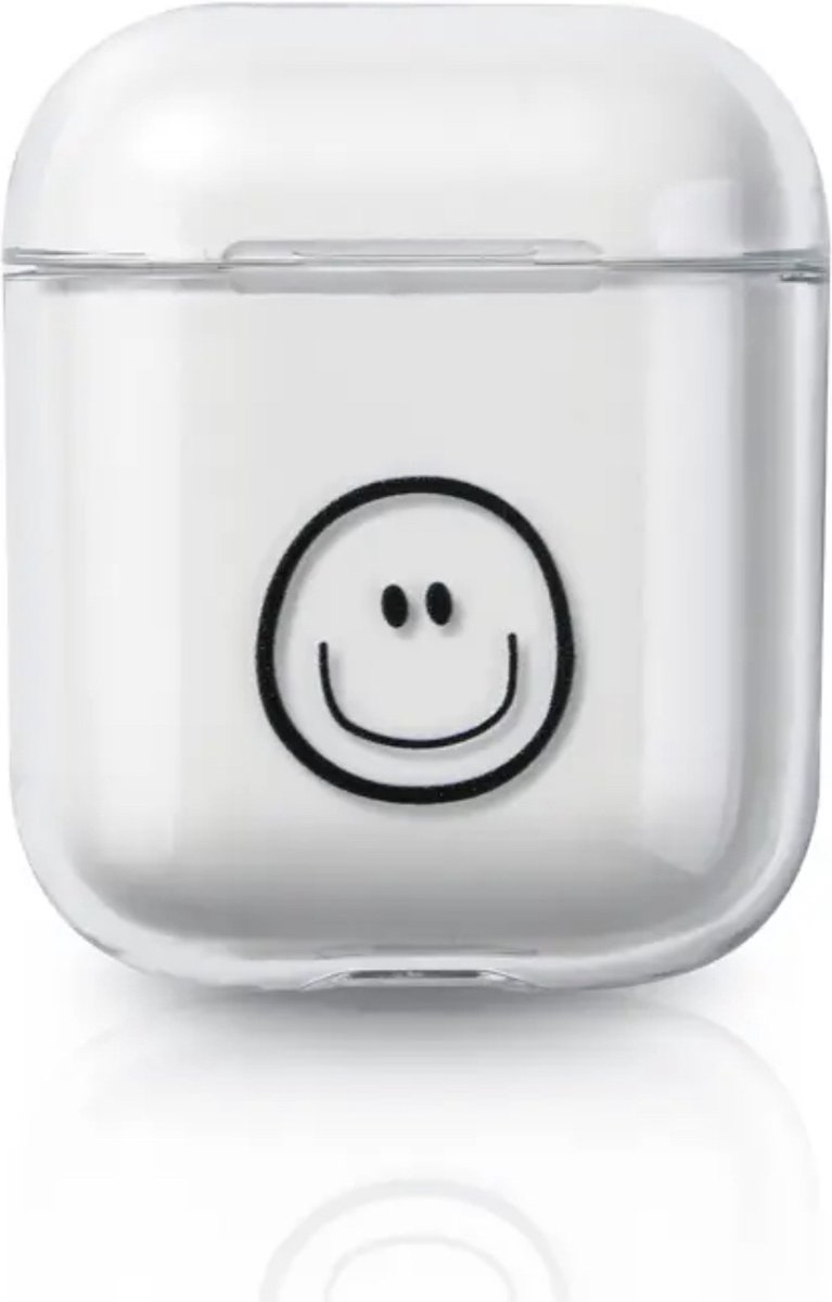 Hidzo - Hoes voor Apple's Airpods - Hard Case Wit- Smile Face