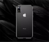 Apple iPhone XS max TOTU Soft Jane/ silicone beschermhoes kleur transparant met zwarte randen + gratis screenprotector
