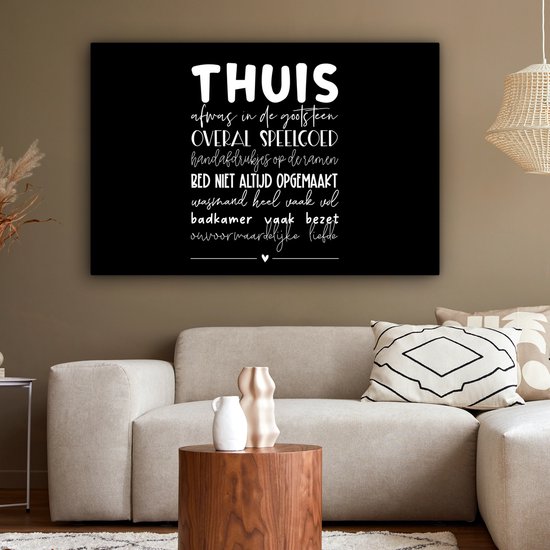 Peinture Sur Toile At Home - Proverbes - Coeur - 140x90 cm - Décoration murale