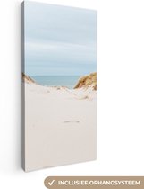 Canvas Schilderij Zee achter de duinen - 40x80 cm - Wanddecoratie