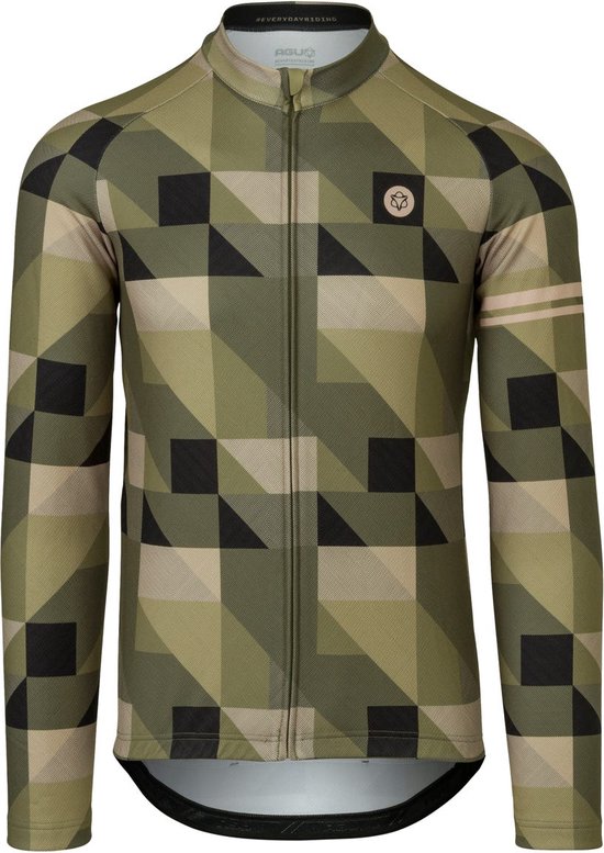 AGU Triangle Stripe Fietsshirt Lange Mouwen Essential Heren - Green - S
