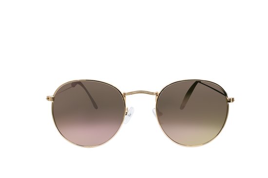 Hidzo Ronde Zonnebril Zilver - UV 400 - Roze Glazen - Inclusief Brillenkoker van HI — afbeelding 2