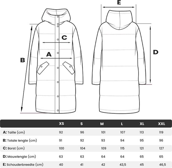 Navahoo Dames winterjas (S-XXL) - winddicht, gewatteerd, met capuchon en riem - N060, XL