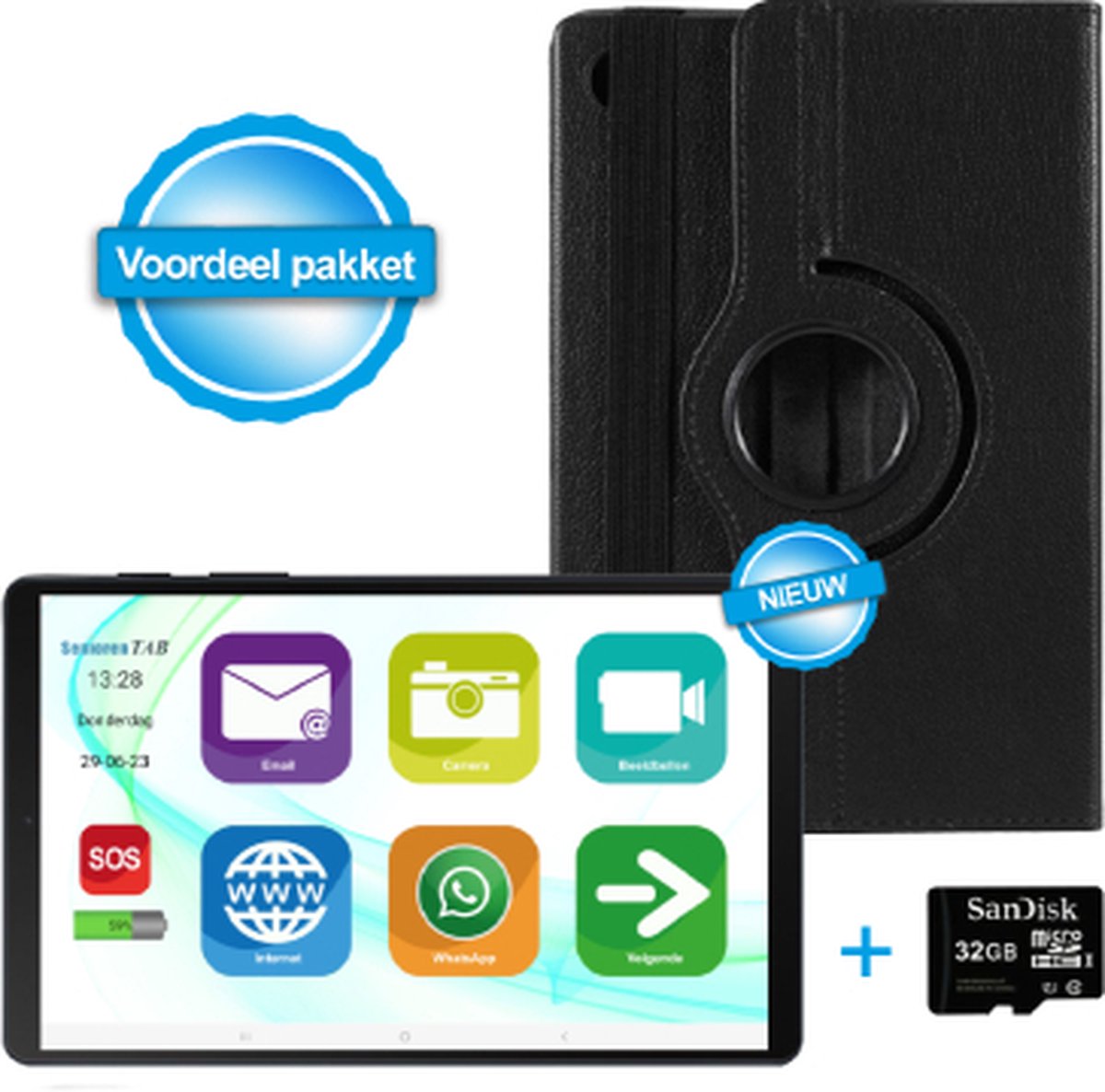 SeniorenTAB tablet Plus Voordeelpakket - Op basis van Samsung - 64GB - Wifi - 10.5 inch - Inclusief beschermhoes