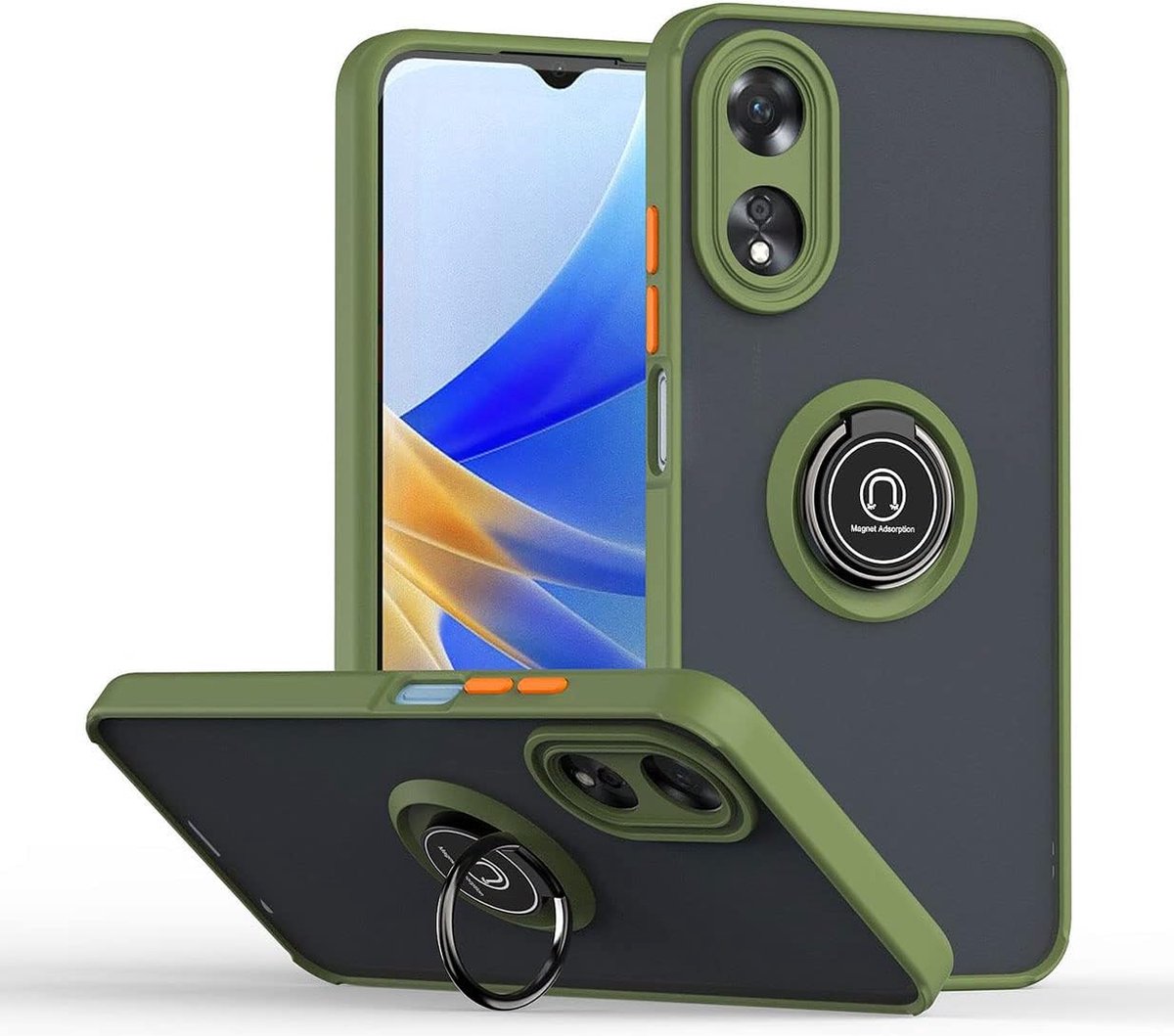 Geschikt voor Oppo A58 4G - Magnetische - Schokbestendig - Back cover hoesje - Groen
