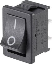 Orbit Electronic® Wipschakelaar OFF-(ON) - 2-pins - 12x20.1x25mm (bxlxh) - Met Opdruk - 250V - Max. 6A - MRS-1 - Zwart